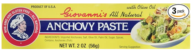Giovannis Paste Anchovy 2 Ounce, Pack of 3