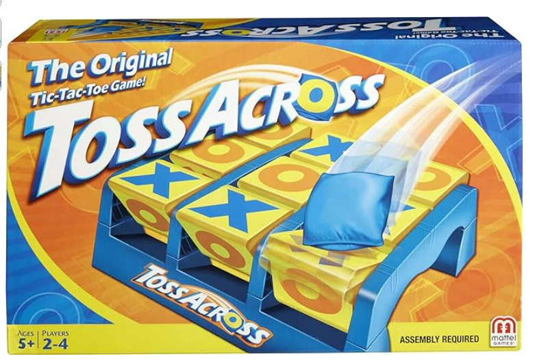 Mattel Games Toss Across Kids Outdoor Game, Bean Bag Throw for Camping & Family Nights, Get 3-in-a-Row for 2 to 4 Players