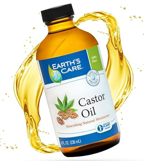 Earth’s Care Castor Oil - 100% Pure Castor Oil Expeller Pressed - All Natural Nourishing Moisturizer - 8 FL OZ