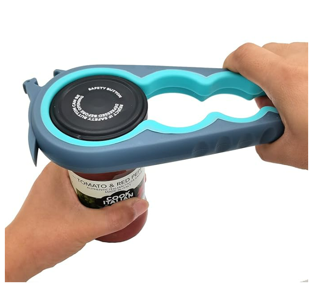 Otstar Jar Opener Bottle Opener and Can Opener for Weak hands, Seniors with Arthritis and Anyone with Low Strength, Mutil Jar Opener Get Lids Off Easily (Blue and Grey)