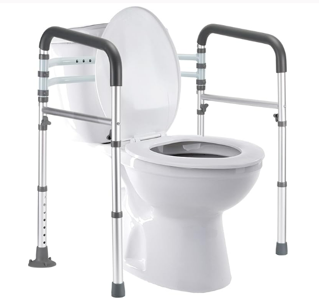 FSA/HSA Eligible Toilet Safety Rails, Adjustable Toilet Frame for Elderly, Seniors, Handicap & Disabled, Foldable Handicap Toilet Handles Fit Any Toilets (300 LB)