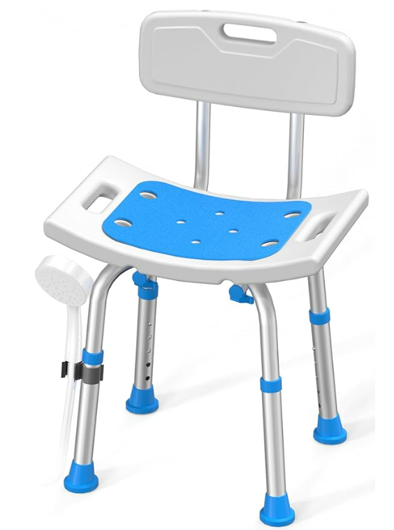 Shower Chair for Inside Shower with Removable Back, FSA/HSA Eligible 400 lbs Heavy Duty Bath Seat for Bathtub, Safety Bath Stool for Seniors and Disabled