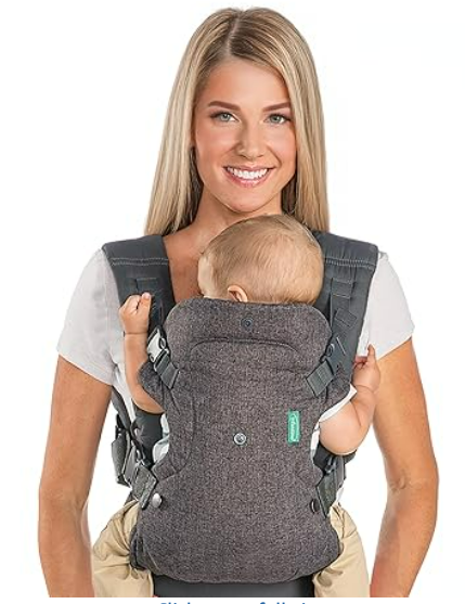 Infantino Flip Advanced 4-in-1 Baby Carrier - Ergonomic, Convertible, Face-in and Face-Out Front and Back Baby Carrier for Newborn to Toddler 8-32 lbs, Gray