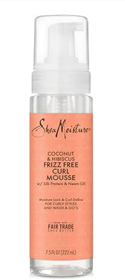 Shea Moisture Curl Mousse Coconut and Hibiscus for Frizz Control Styling Mousse with Shea Butter 7.5 oz