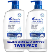 Head & Shoulders Classic Clean Dandruff Shampoo Twin Pack, Anti-Dandruff Daily Use, Paraben-Free, Color-Safe, 32.1 Fl Oz Each (Set of 2)