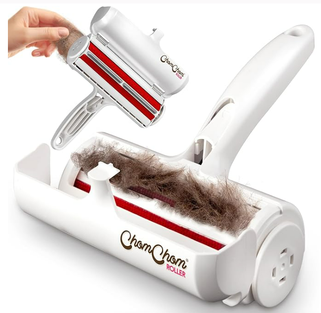 Chom Chom Roller Pet Hair Remover and Reusable Lint Roller - ChomChom Cat and Dog Hair Remover for Furniture, Couch, Carpet, Clothing and Bedding - Portable, Multi-Surface Fur Removal Tool
